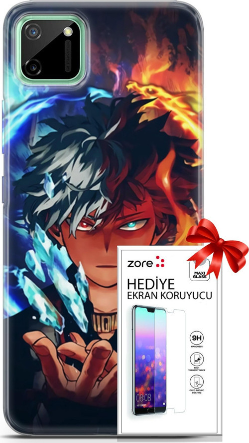 Realme C11 Kılıf Orijinal Seri Supers 13 Todoraki Anime Case Kapak Ekran Koruyucu