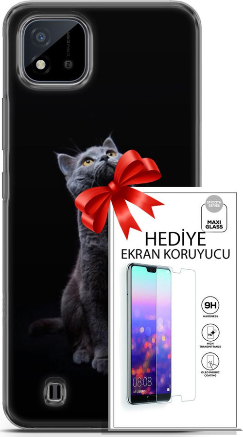 Realme C11 2021 Kılıf Orijinal Seri Scotish-British 21 British Shorthair Portre Darbe Önleyici Kapak