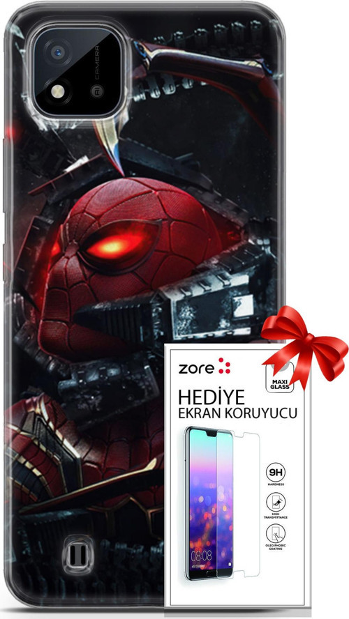 Realme C11 2021 Kılıf Orijinal Seri Supers 29 Dr Octopus Leke Tutmaz Kapak + Ekran Koruyucu