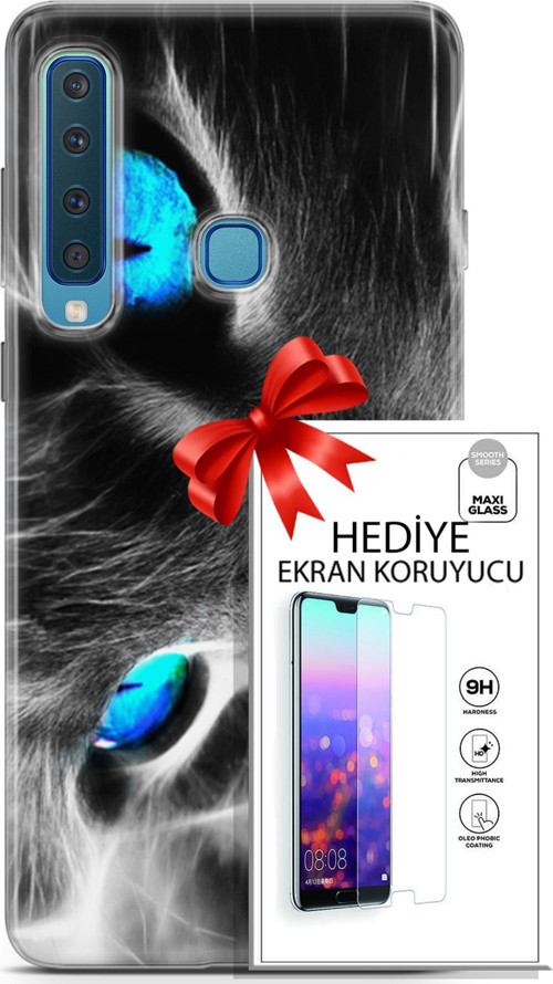 Samsung Galaxy A9 2018 Kılıf Orijinal Seri Scotish-British 26 Amerikan Kedisi Soft Kapak + Ekran Koruyucu