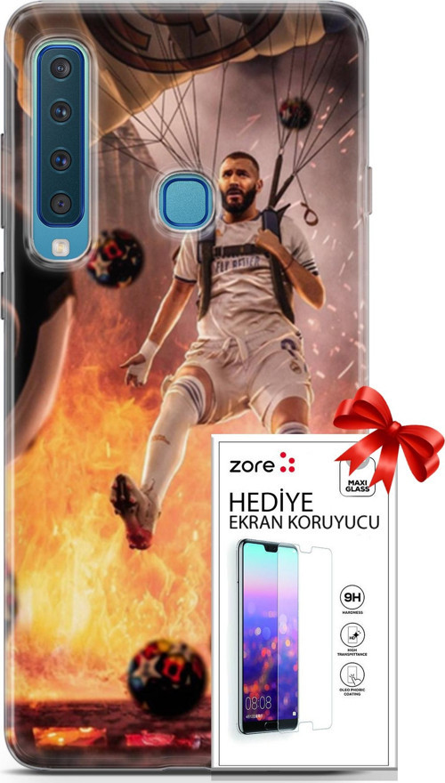 Samsung Galaxy A9 2018 Kılıf Orijinal Seri Supers 03 Karim Benzema Real Madrid Arka Kapak + Ekran Koruyucu