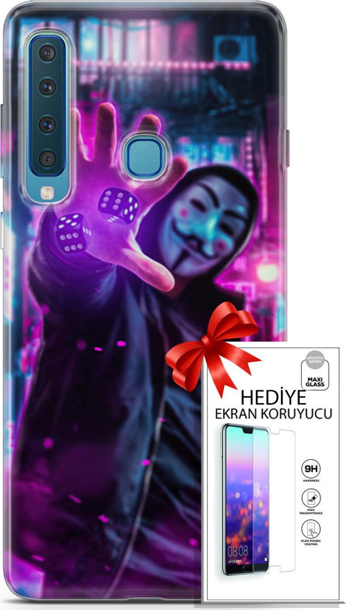 Samsung Galaxy A9 2018 Kılıf Orijinal Seri Algorand 04 Zarlar Silikon Kılıf + Ekran Koruyucu Full Koruma
