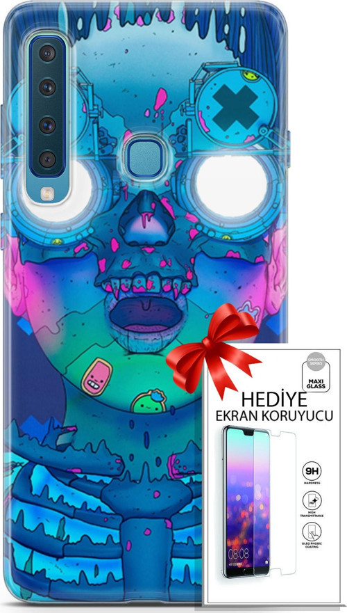 Samsung Galaxy A9 2018 Kılıf Orijinal Seri Algorand 14 Robotika Cover Kılıf + Ön Ekran Koruyucu