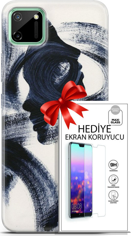 Realme C11 Kılıf Orijinal Seri Soul 10 2 Yüzlü Full Hd Kılıf + Ekran Koruyucu