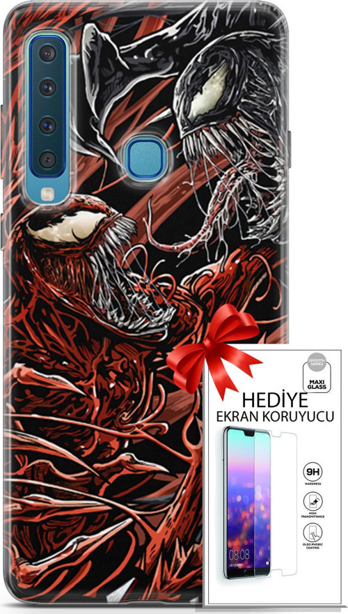 Samsung Galaxy A9 2018 Kılıf Orijinal Seri Cardano 21 Stranger Darbe Önleyici Kapak + Ön Ekran Koruyucu