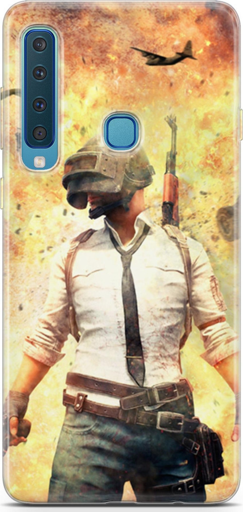 Samsung Galaxy A9 2018 Kılıf Orijinal Seri Pubg 29 Uçak Paraşüt Leke Tutmaz Kapak + Ekran Koruyucu