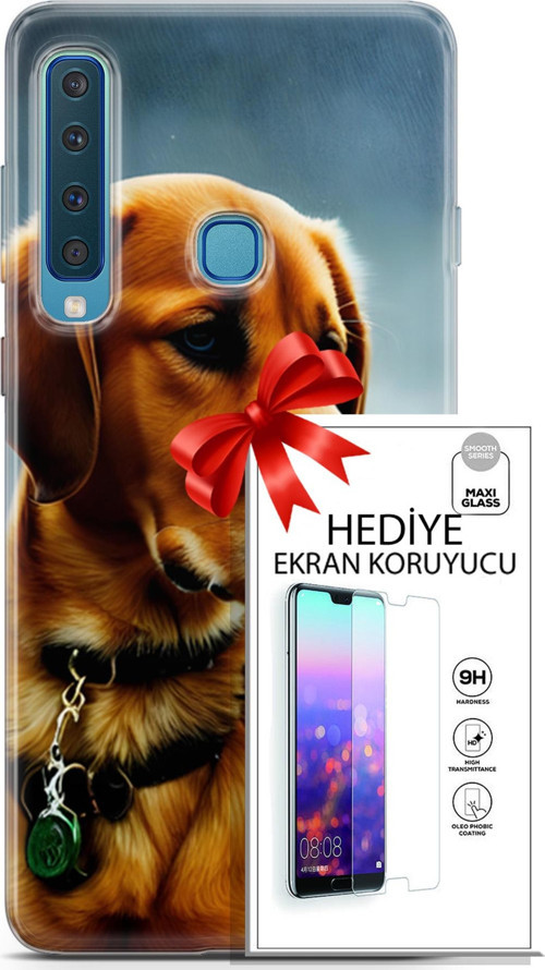 Samsung Galaxy A9 2018 Kılıf Orijinal Seri Dogs 04 Labrador Silikon Kılıf + Ekran Koruyucu Full Koruma