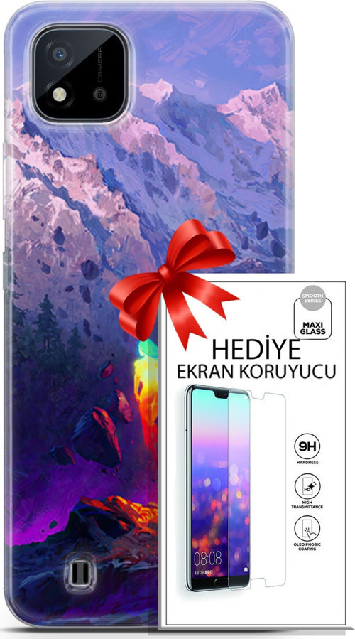 Realme C11 2021 Kılıf Orijinal Seri Neo 24 Örümcek Adam Darbe Emici Kılıf + Ekran Koruyucu