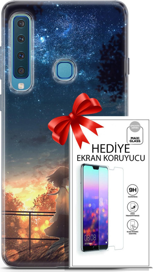 Samsung Galaxy A9 2018 Kılıf Orijinal Seri Fantasy 21 Anime Yıldızlar Darbe Önleyici Kapak + Ön Ekran Koruyucu