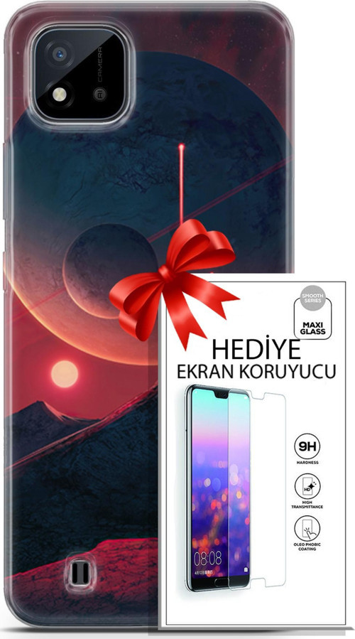Realme C11 2021 Kılıf Orijinal Seri Neo 19 Iron Man Tam Koruma Kılıf + Ekran Koruyucu