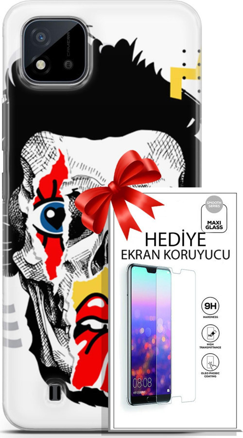 Realme C11 2021 Kılıf Orijinal Seri Punky 05 Karışık Koruma Kılıfı + Ekran Koruyucu