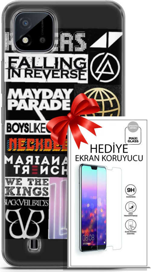 Realme C11 2021 Kılıf Orijinal Seri Punky 28 Killers İz Bırakmayan Kılıf + Ön Ekran Koruyucu