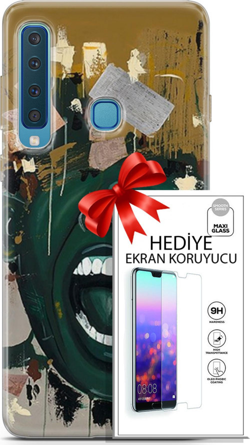 Samsung Galaxy A9 2018 Kılıf Orijinal Seri Soul 15 Koyu Yeşil Kalın Silikon + Ekran Koruyucu