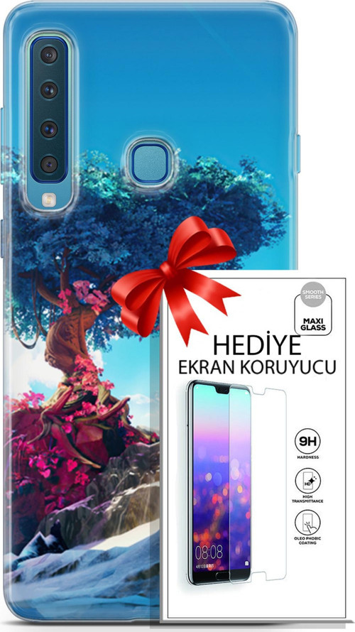 Samsung Galaxy A9 2018 Kılıf Orijinal Seri Neo 04 Spiderman Silikon Kılıf + Ekran Koruyucu Full Koruma