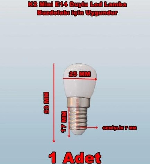 E-14 2W Led Ampul Beyaz 6500k (İnce Duylu Buzdolabı Ampulü)