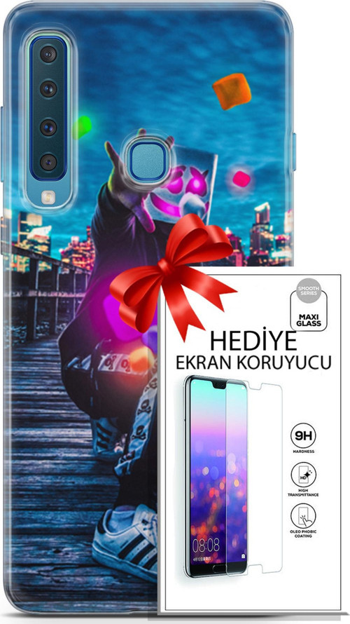 Samsung Galaxy A9 2018 Kılıf Orijinal Seri Neo 28 Örümcek Kız İz Bırakmayan Kılıf + Ön Ekran Koruyucu