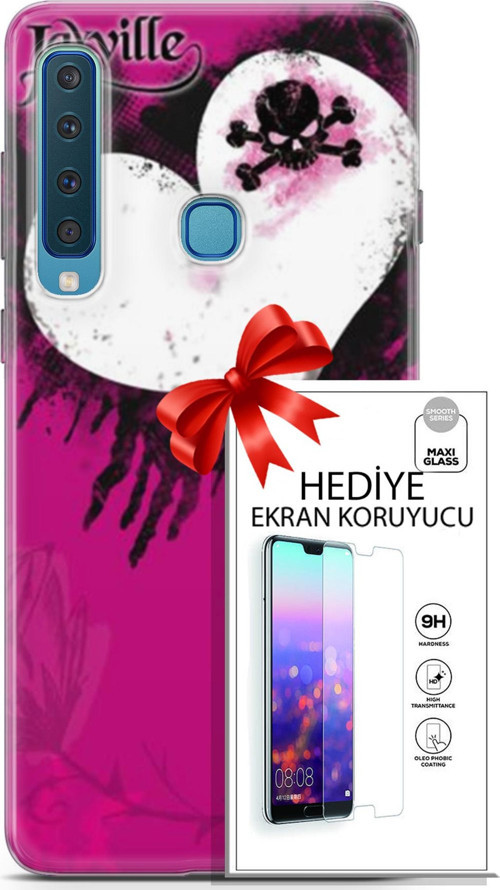 Samsung Galaxy A9 2018 Kılıf Orijinal Seri Punky 27 Jaxville Lazer Kesim Silikon Ekran Koruyucu