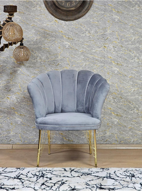 Tekli Gold Kaplama Tel Ayak Papatya Çay Seti Koltuk Takımı , Balkon, Salon, Ofis, Cafe Koltuk Takımı GRİ Renk Tek Ebat Beden