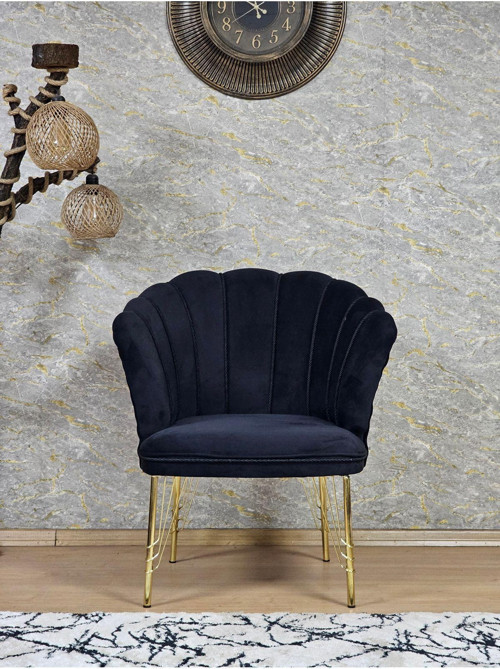 Tekli Gold Kaplama Tel Ayak Papatya Çay Seti Koltuk Takımı , Balkon, Salon, Ofis, Cafe Koltuk Takımı SİYAH Renk Tek Ebat Beden