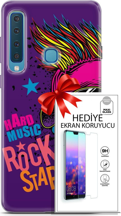 Samsung Galaxy A9 2018 Kılıf Orijinal Seri Punky 16 Rockstar Hediyelik Kılıf Ve Ekran Koruyucu