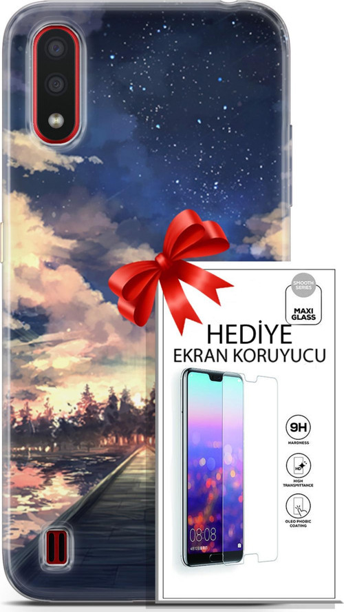 Samsung Galaxy A01 Kılıf Orijinal Seri Fantasy 22 Sonsuz Yol Kap + Ekran Koruyucu