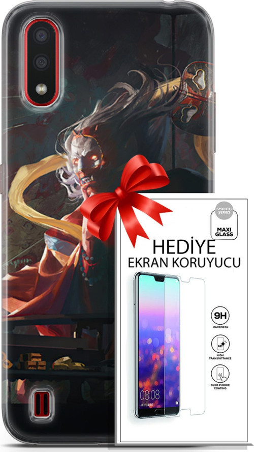 Samsung Galaxy A01 Kılıf Orijinal Seri Neo 07 Batman Vs Deathstroke Desenli Kılıf + Ön Ekran Koruyucu