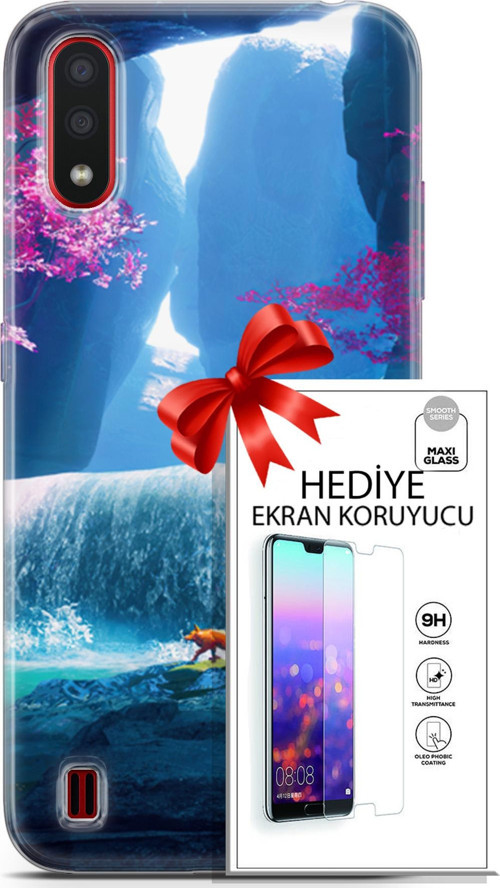 Samsung Galaxy A01 Kılıf Orijinal Seri Neo 05 Iron Man Koruma Kılıfı + Ekran Koruyucu