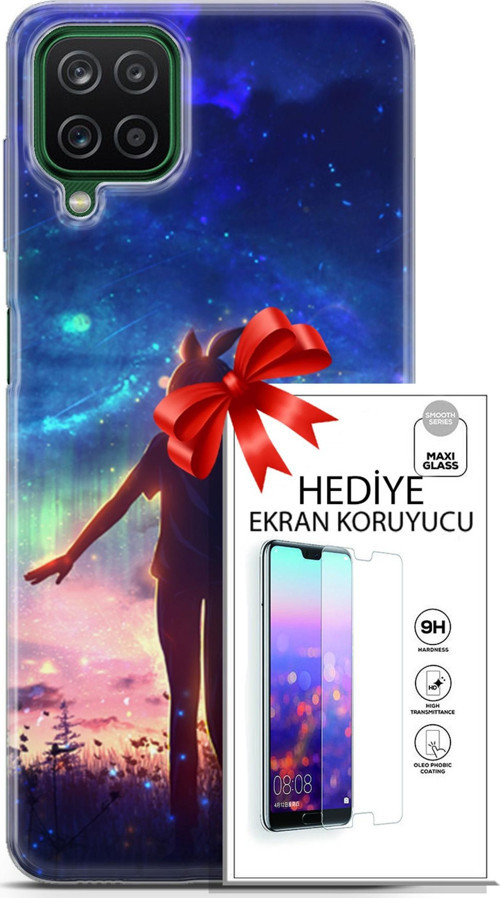 Samsung Galaxy A12 Kılıf Orijinal Seri Fantasy 26 Tavşan Kulaklı Soft Kapak + Ekran Koruyucu