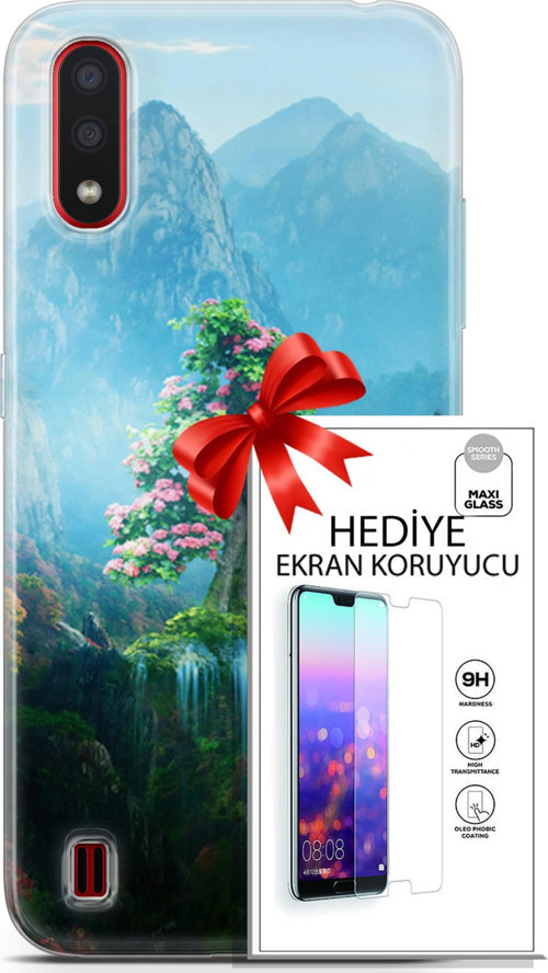 Samsung Galaxy A01 Kılıf Orijinal Seri Neo 29 Red Hood Leke Tutmaz Kapak + Ekran Koruyucu