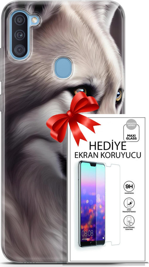 Samsung Galaxy A11 Kılıf Orijinal Seri Dogs 01 Yakışıklı Kurt Telefon Kılıfı + Ekran Koruyucu