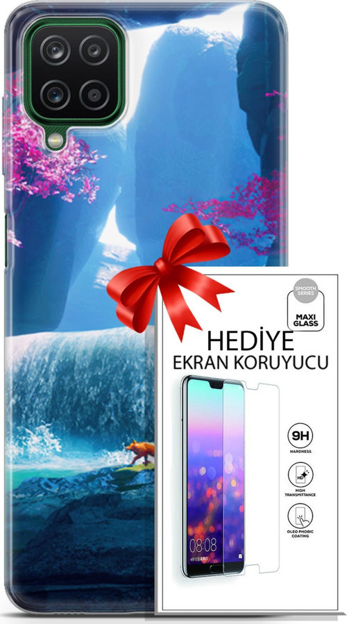 Samsung Galaxy A12 Kılıf Orijinal Seri Neo 05 Iron Man Koruma Kılıfı + Ekran Koruyucu