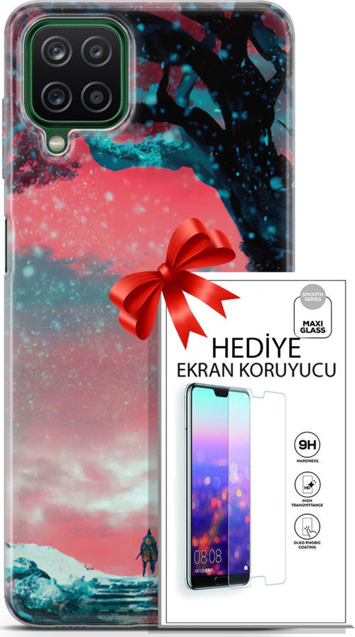 Samsung Galaxy A12 Kılıf Orijinal Seri Neo 01 Bıçaklı Joker Telefon Kılıfı + Ekran Koruyucu