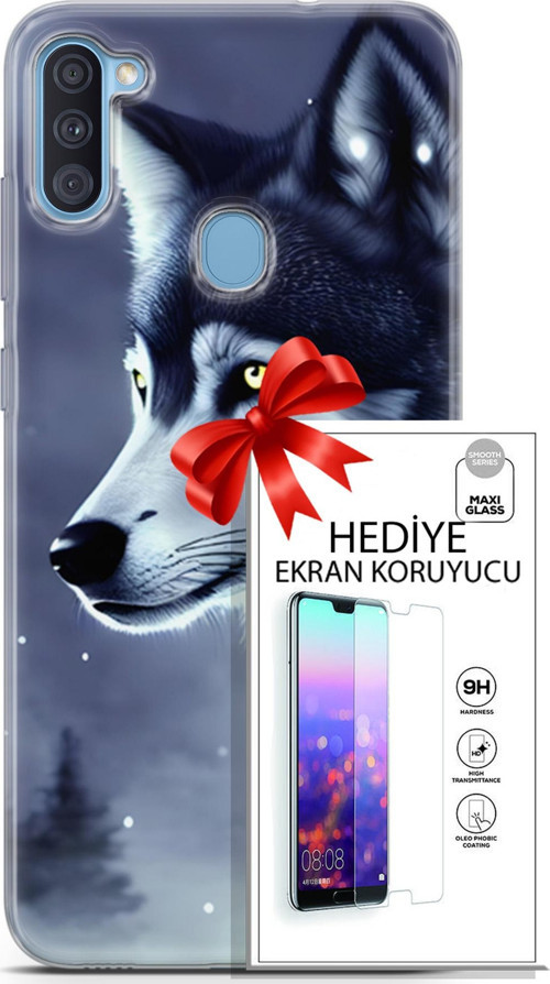 Samsung Galaxy A11 Kılıf Orijinal Seri Dogs 06 Yalnız Kurt Koruyucu Kapak Ekran Koruyucu