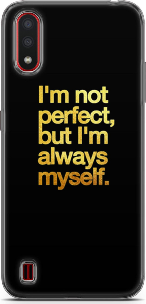 Samsung Galaxy A01 Kılıf Orijinal Seri Typo 20 I'M Not Perfect Renkli Kılıf