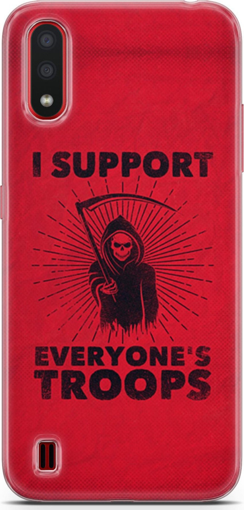 Samsung Galaxy A01 Kılıf Orijinal Seri Typo 11 I Support Everyone'S Troops 4K Baskılı Kılıf