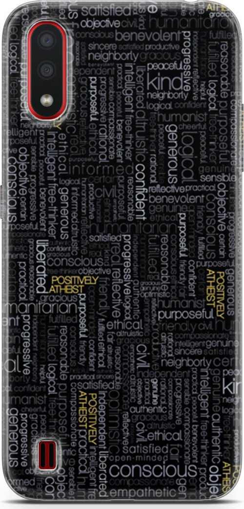 Samsung Galaxy A01 Kılıf Orijinal Seri Typo 26 Confident Soft Kapak