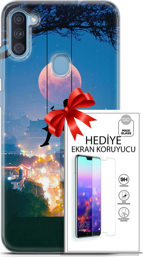 Samsung Galaxy A11 Kılıf Orijinal Seri Fantasy 30 Ay Salıncak Kenarları Şeffaf Kapak Ve Ekran Koruyucu