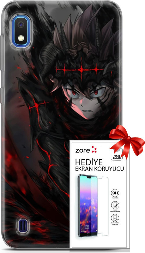 Samsung Galaxy A10 Kılıf Orijinal Seri Supers 14 Asta Devil Anime Cover Kılıf + Ön Ekran Koruyucu