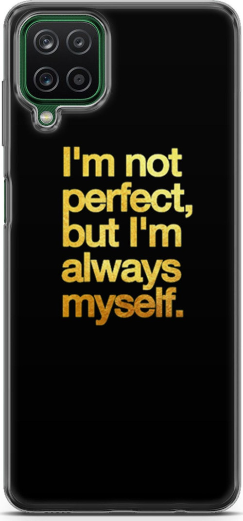 Samsung Galaxy A12 Kılıf Orijinal Seri Typo 20 I'M Not Perfect Renkli Kılıf