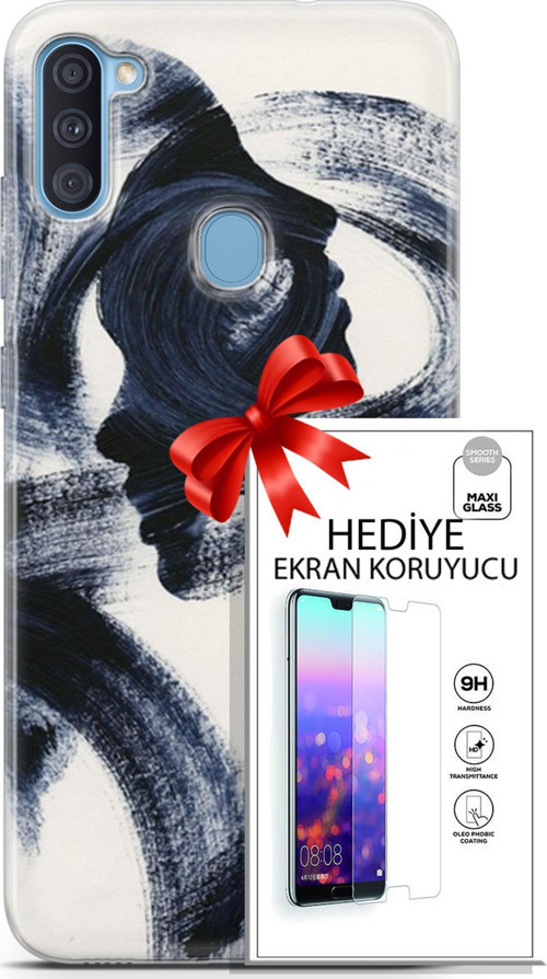 Samsung Galaxy A11 Kılıf Orijinal Seri Soul 10 2 Yüzlü Full Hd Kılıf + Ekran Koruyucu