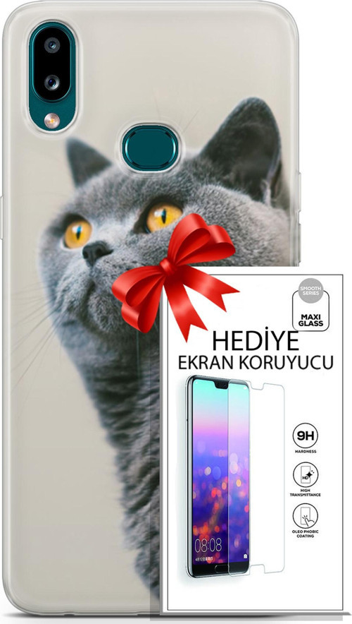Samsung Galaxy A10S Kılıf Orijinal Seri Scotish-British 05 Gri Scottish Koruma Kılıfı + Ekran Koruyucu