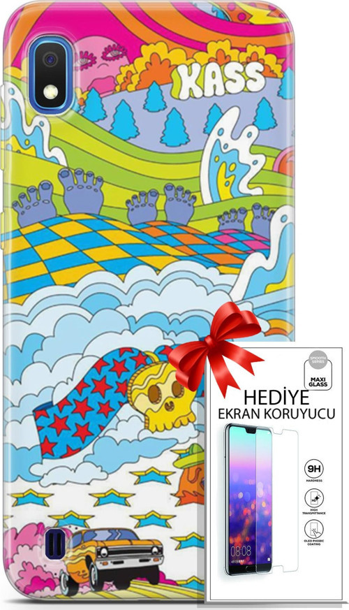 Samsung Galaxy A10 Kılıf Orijinal Seri Cardano 01 Yıldız Bulut Telefon Kılıfı + Ekran Koruyucu