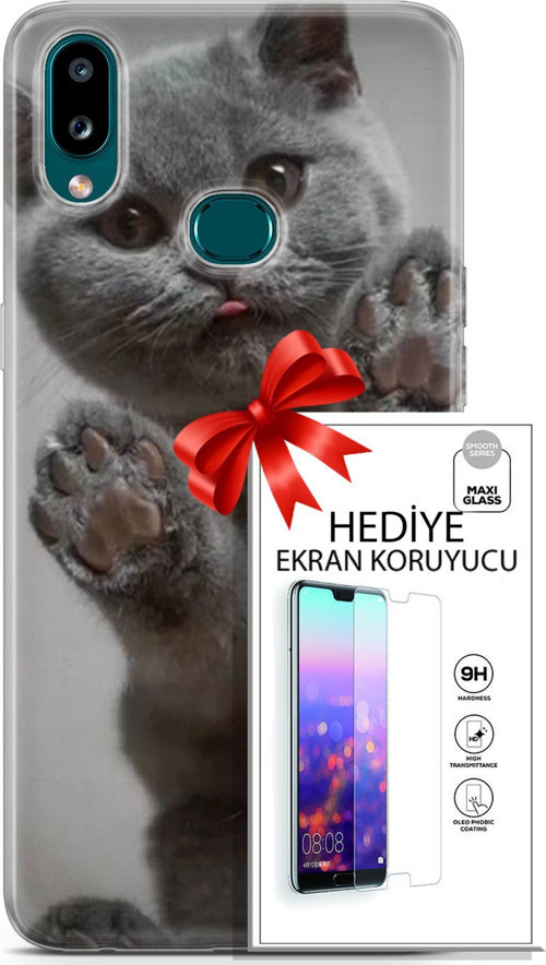 Samsung Galaxy A10S Kılıf Orijinal Seri Scotish-British 10 Yavru Scottish Full Hd Kılıf + Ekran Koruyucu