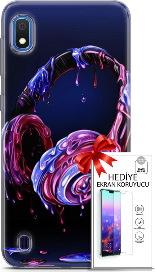 Samsung Galaxy A10 Kılıf Orijinal Seri Cardano 14 Kulaklık Cover Kılıf + Ön Ekran Koruyucu