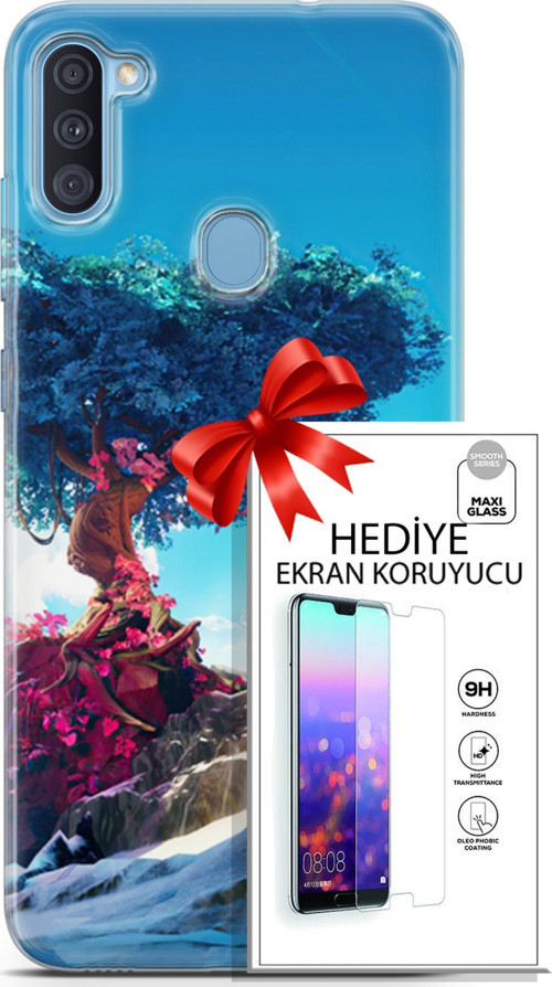 Samsung Galaxy A11 Kılıf Orijinal Seri Neo 04 Spiderman Silikon Kılıf + Ekran Koruyucu Full Koruma