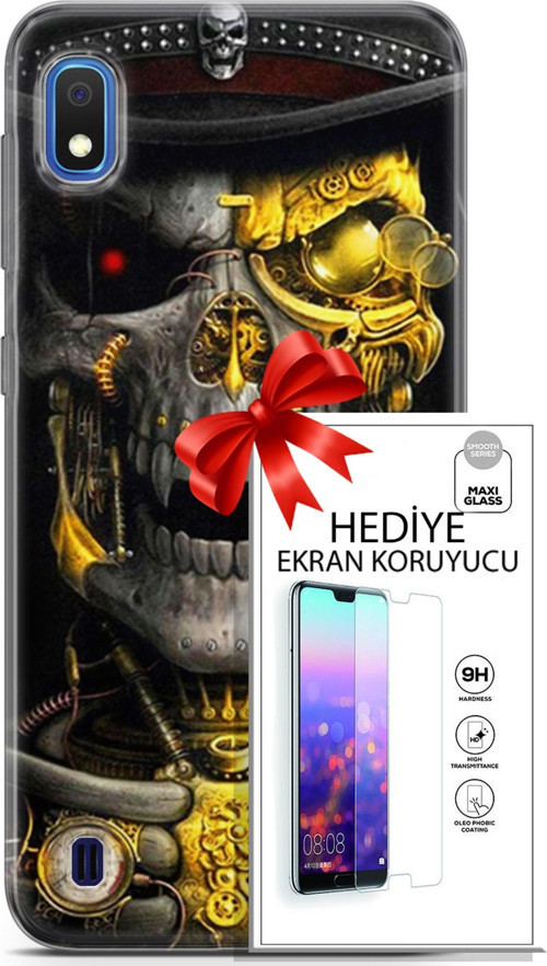 Samsung Galaxy A10 Kılıf Orijinal Seri Pubg 22 Skeleton Kap + Ekran Koruyucu