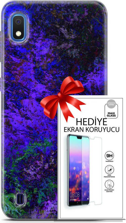Samsung Galaxy A10 Kılıf Orijinal Seri Nature 30 Mor Tonlar Kenarları Şeffaf Kapak Ve Ekran Koruyucu