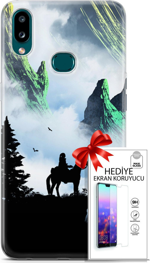 Samsung Galaxy A10S Kılıf Orijinal Seri Algorand 25 Atlı Soyulmayan Kılıf + Ekran Koruyucu Full Koruma