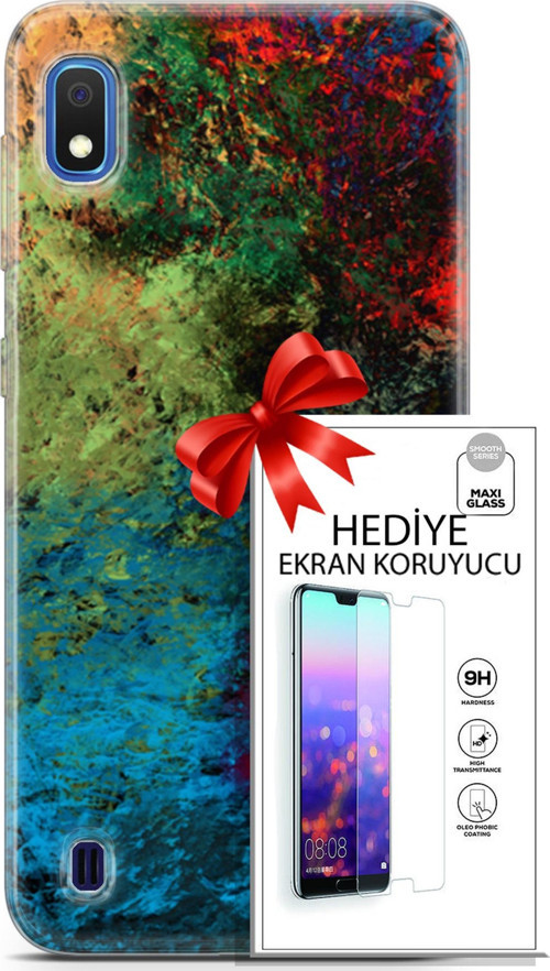Samsung Galaxy A10 Kılıf Orijinal Seri Nature 16 Tuval Hediyelik Kılıf Ve Ekran Koruyucu
