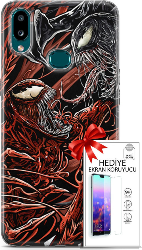 Samsung Galaxy A10S Kılıf Orijinal Seri Cardano 21 Stranger Darbe Önleyici Kapak + Ön Ekran Koruyucu